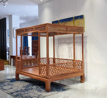 Load image into Gallery viewer, 8-Post Canopy Bed Frame in Rose Wood
