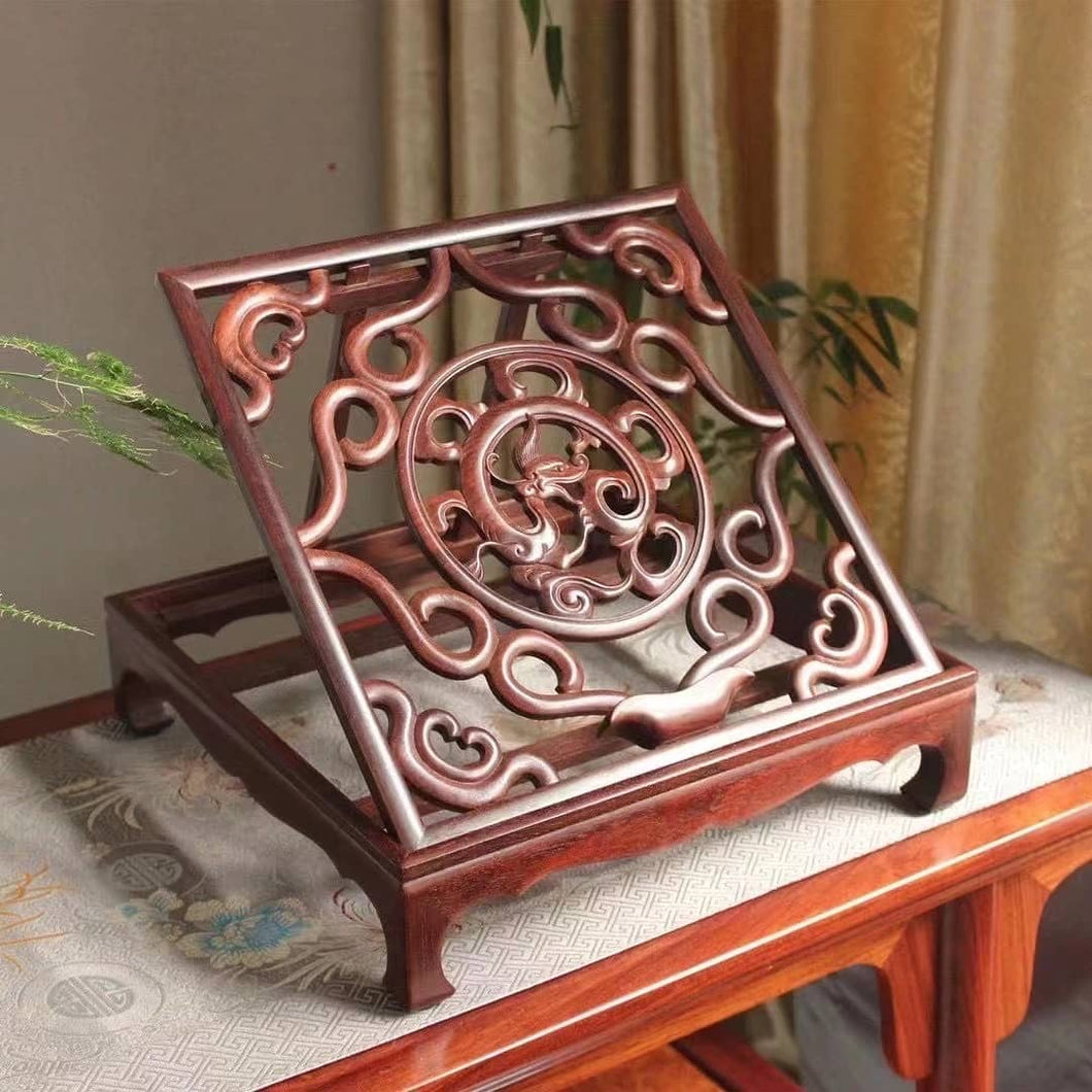 Floral Pattern Rosewood Bookstand / Reading Support