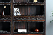 Load image into Gallery viewer, Full Height Bookshelf in Solid Rose Wood with Intricate Carving
