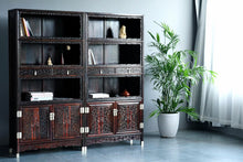 Load image into Gallery viewer, Full Height Bookshelf in Solid Rose Wood with Intricate Carving
